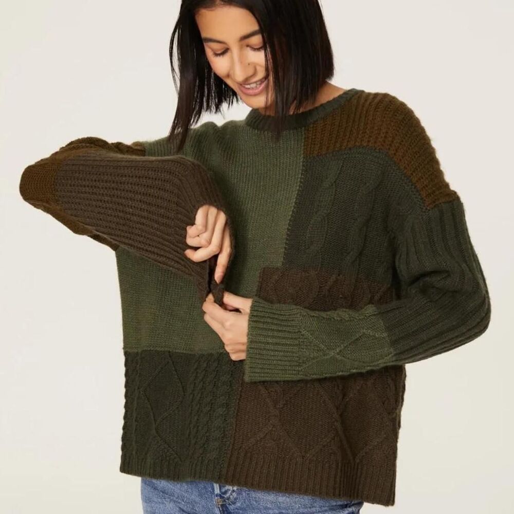 Rails Abel Patchwork Cable Sweater